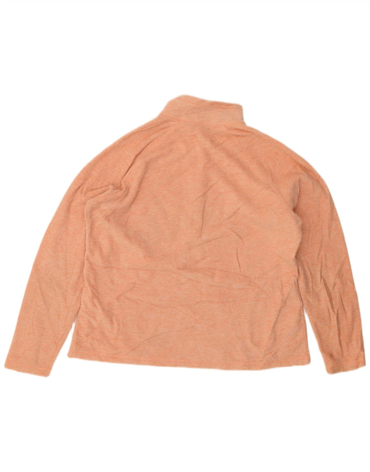 EDDIE BAUER Fleecetrøje med lynlås til kvinder UK 18 XL Orange Flecked