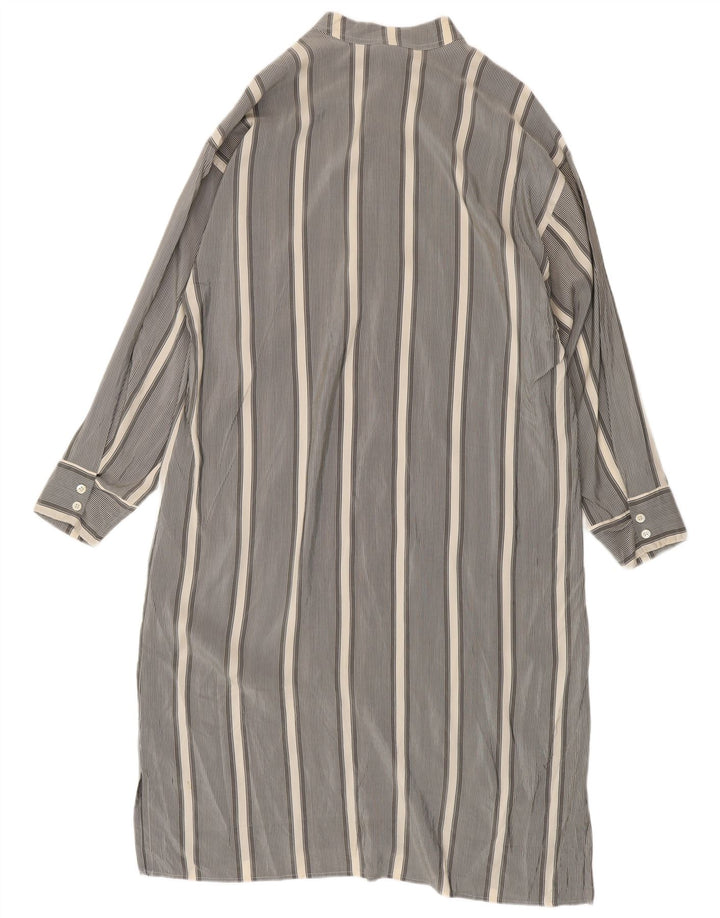 Valentino Dame Langærmet Pullover Skjortekjole IT 52 2XL Gråstribet