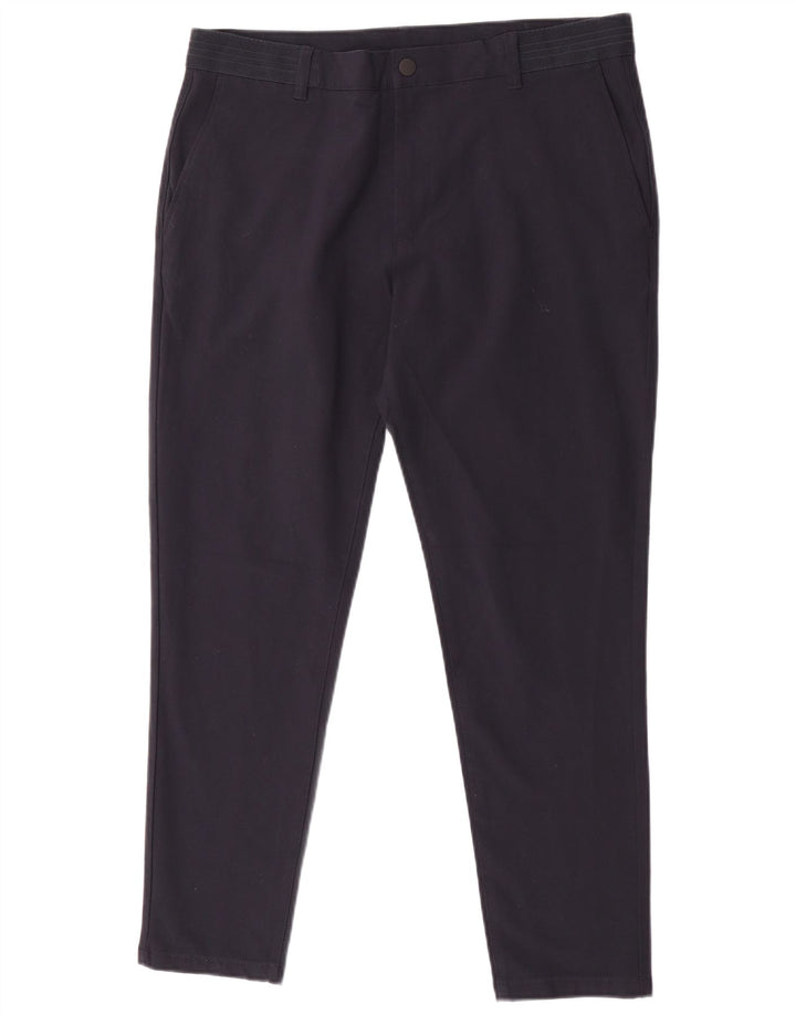 Zara Dame Slim Chino Bukser XL W34 L31 Marineblå Polyester