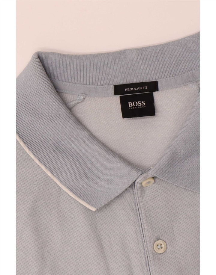 Hugo Boss Herre Regular Fit Polo Shirt Stor Blå Bomuld