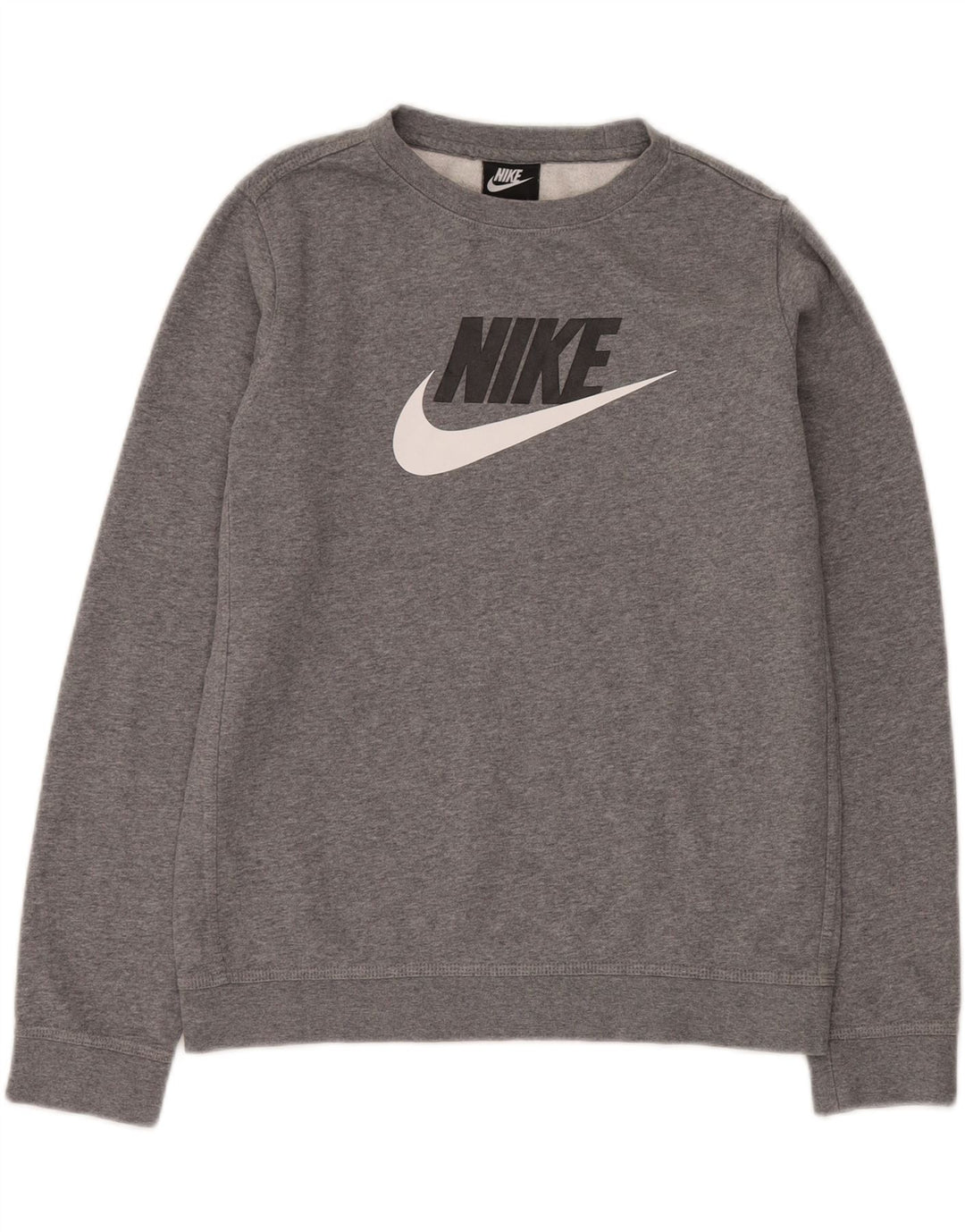 NIKE Grafisk Sweatshirt-trøje til drenge 13-14 år XL Grå Flecked