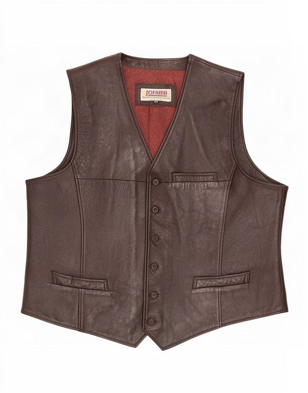 Jofama Herre Lædervest IT 60 3XL Brun