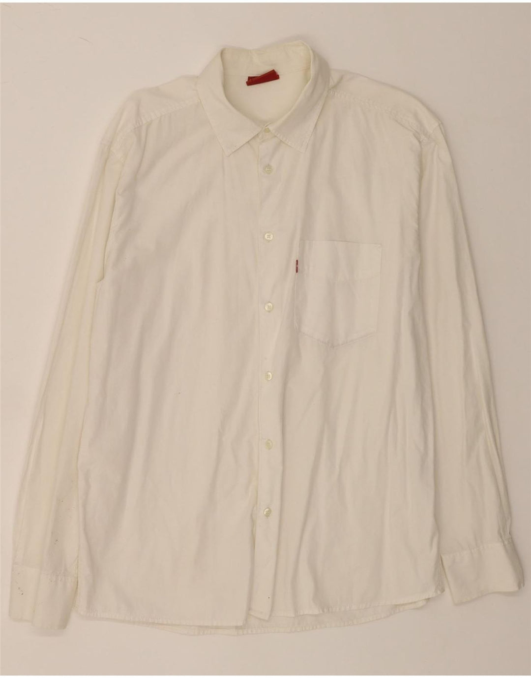 LEVI'S Mens Shirt Large White Cotton Vintage Levi's and Second-Hand Levi's from Messina Hembry 