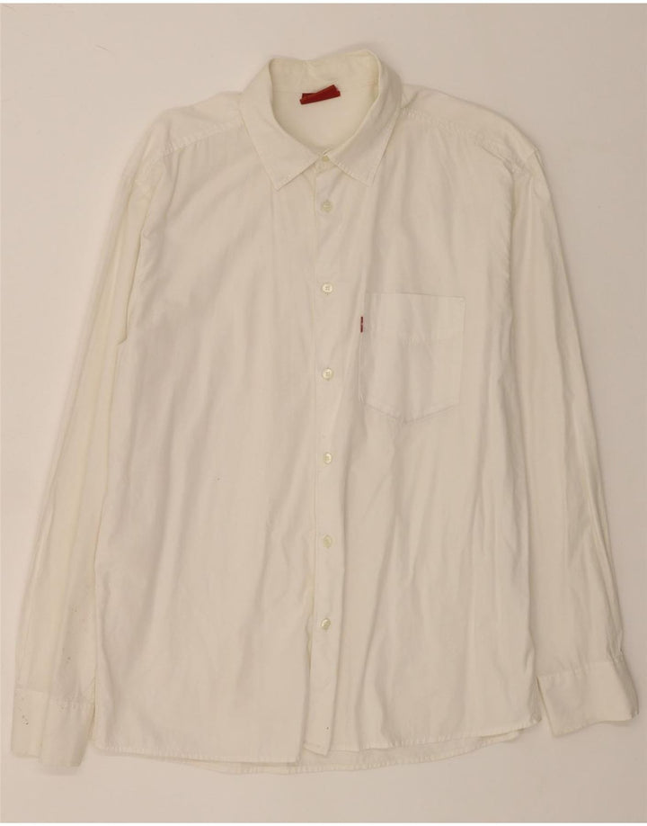 LEVI'S Mens Shirt Large White Cotton Vintage Levi's and Second-Hand Levi's from Messina Hembry 