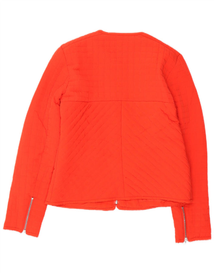 Zara Dame Trafaluc Quilted Jacket UK 14 Medium Orange Polyester