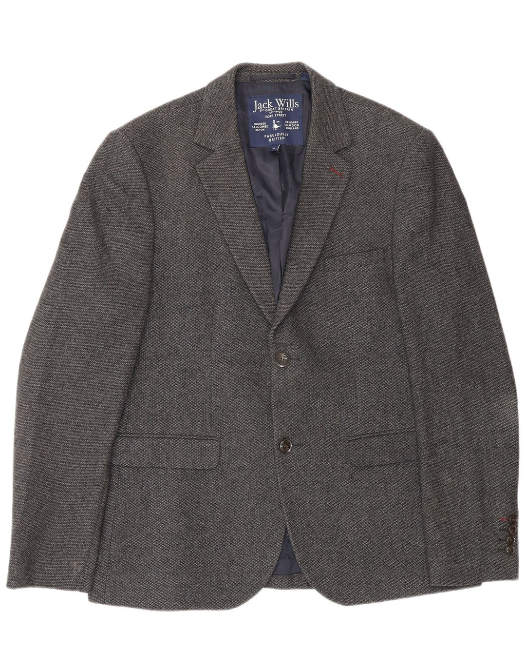 Jack Wills Herre 2-knaps blazerjakke UK 42 XL Grå uld