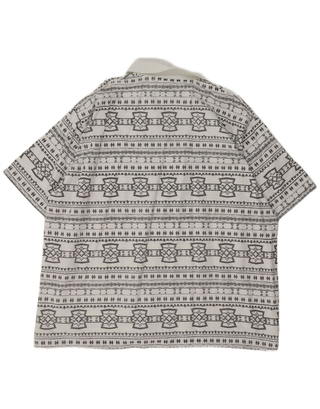 JOHN F GEE Kortærmet herretrøje 2XL Hvid geometrisk bomuld