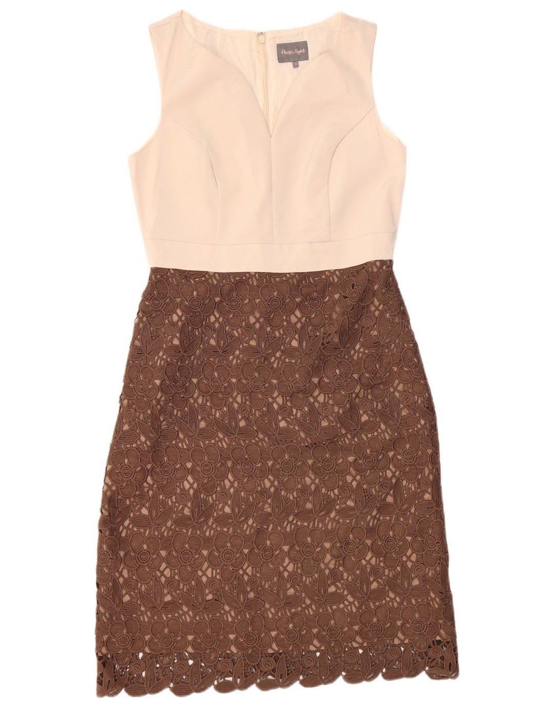 Phase Eight Kvinders Ærmeløs Skede Kjole UK 14 Medium Brown Acetate