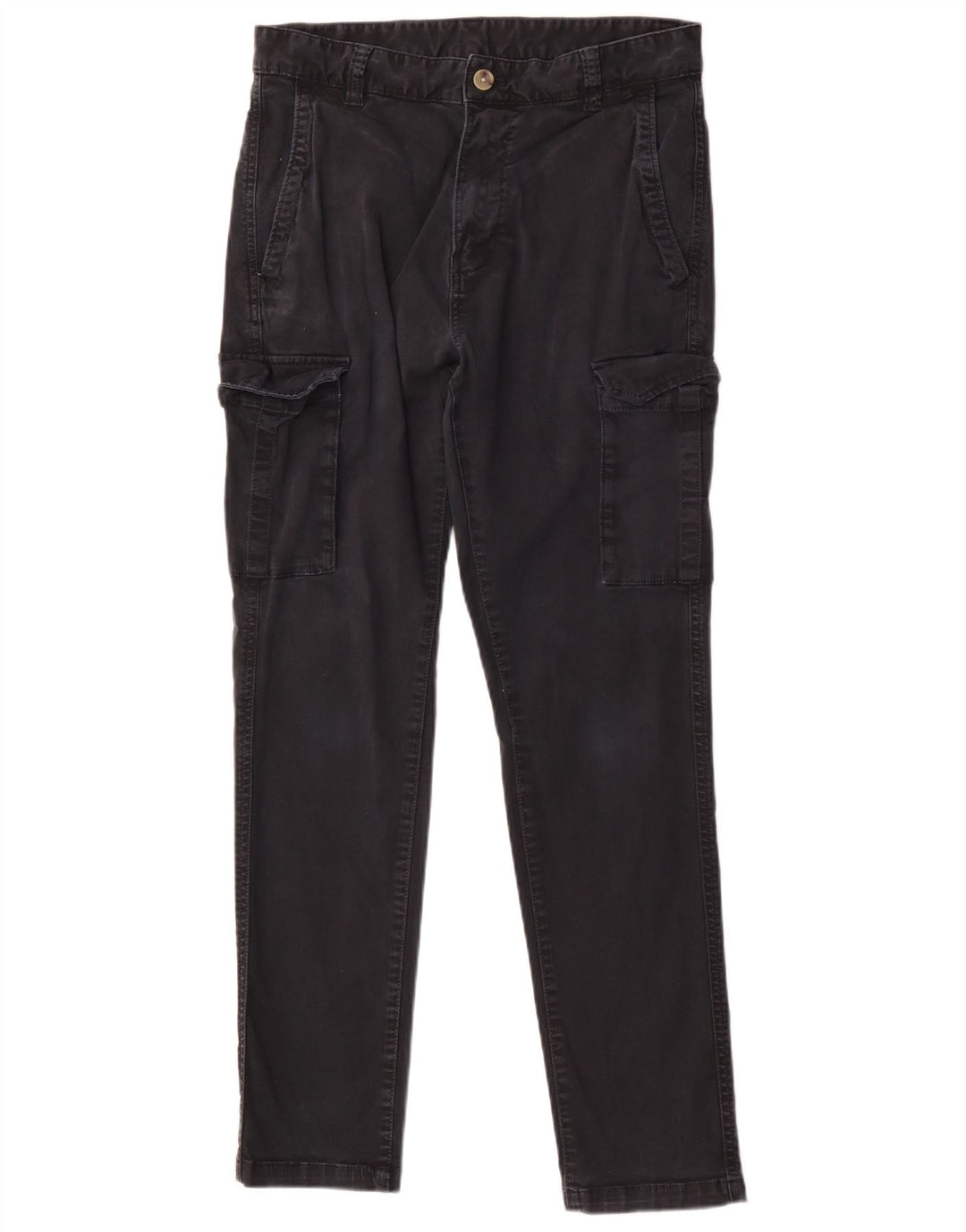 Zara Herre Slim Cargo Bukser EU 38 Small W30 L29 Sort Bomuld