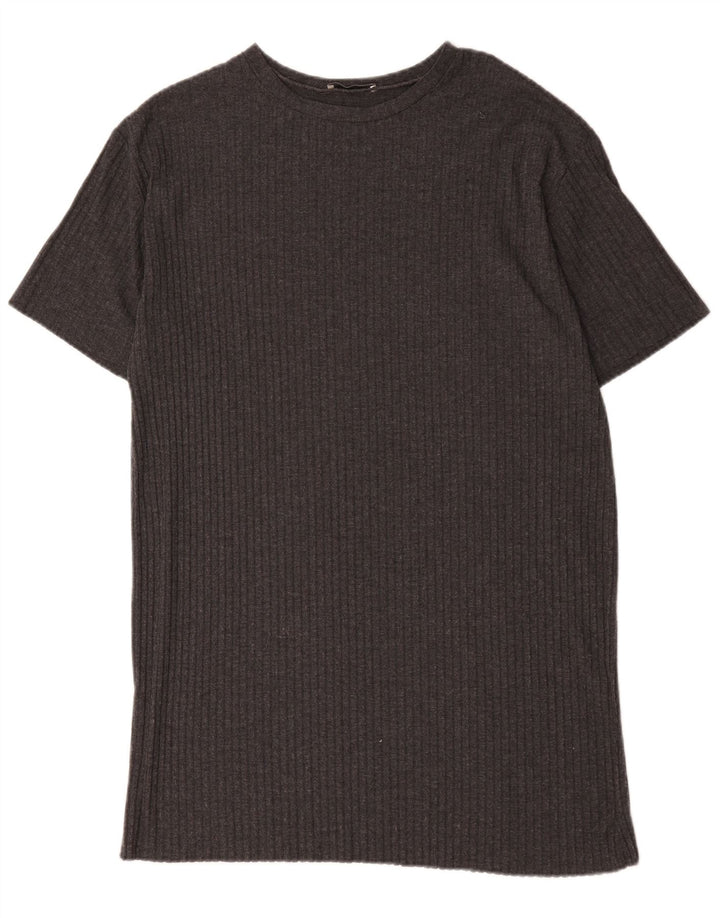 Zara Dame Trafaluc T-Shirt Kjole UK 14 Medium Grå Polyester