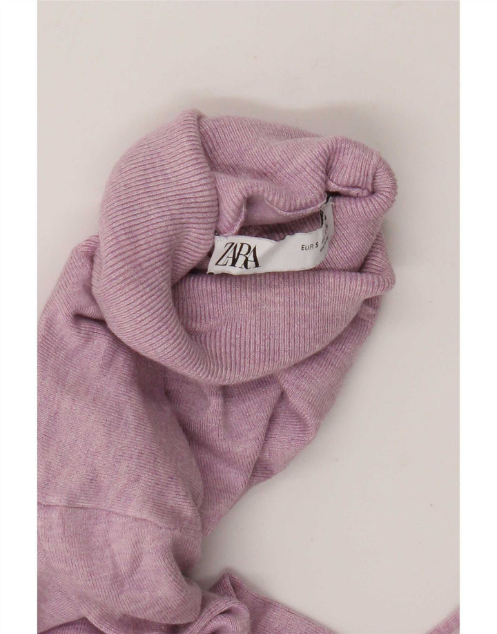 Zara Dame Rullehals Sweater UK 10 Small Pink