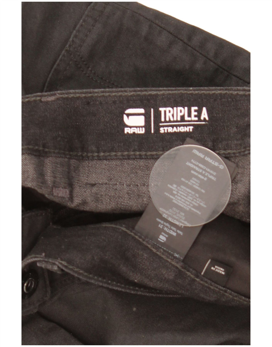 G-Star Straight Jeans til mænd W31 L32 Sort bomuld