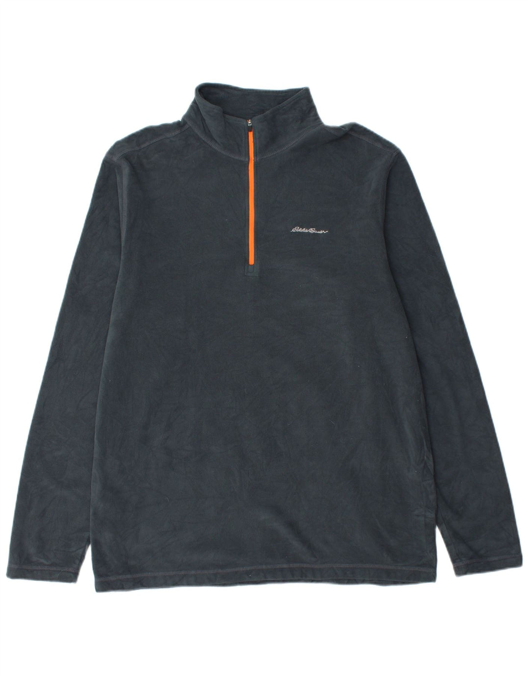Eddie Bauer herre lynlås hals fleece jumper stor marineblå polyester
