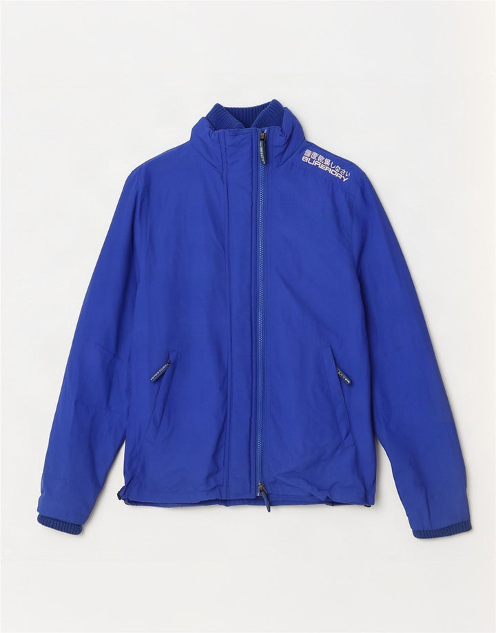 Superdry Regnjakke til kvinder UK 12 Medium Blue Nylon