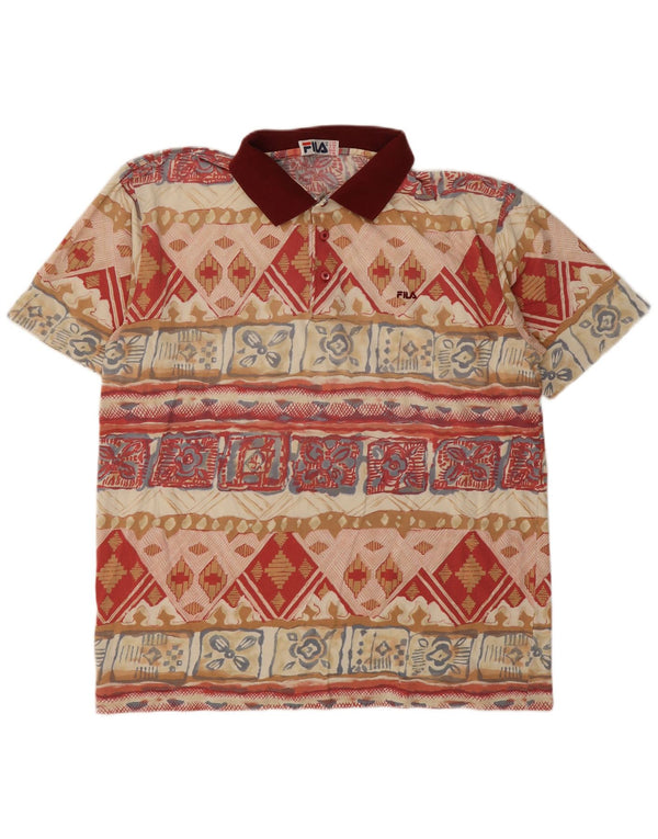 Fila Polo Shirt til mænd IT 54 XL Flerfarvet geometrisk bomuld