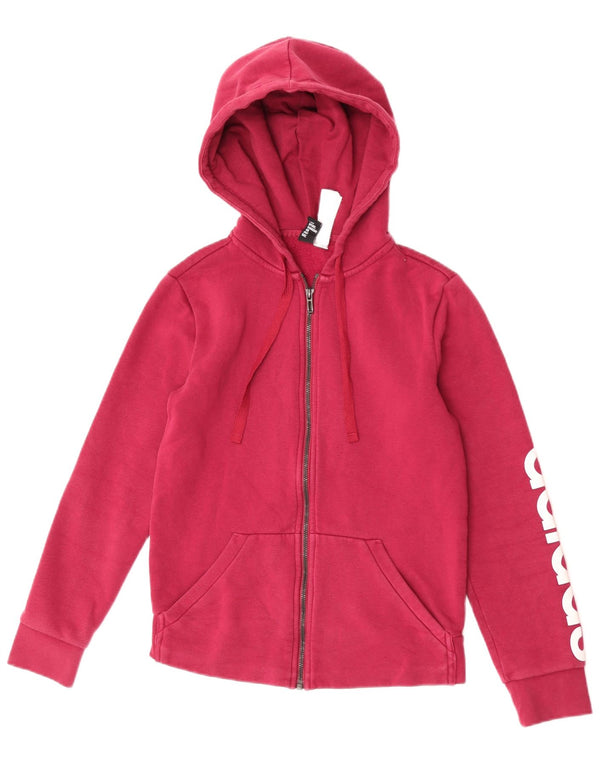 Adidas Dame Grafisk Hættetrøje Sweater UK 8/10 Small Pink Bomuld