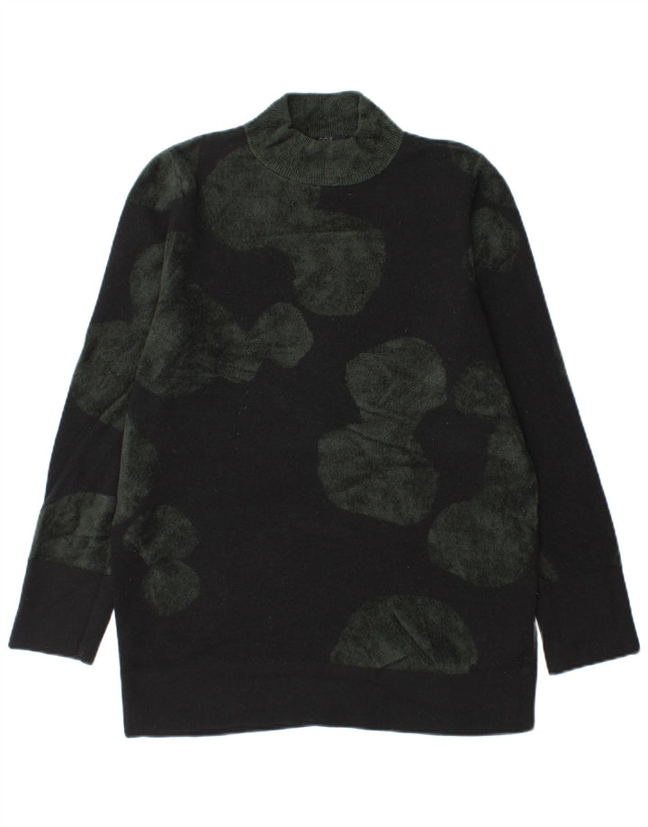 Cos Dame Turtle Neck Jumper Sweater UK 10 Small Black Colourblock Uld