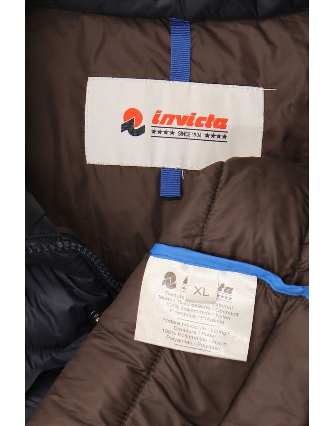 INVICTA Mens Padded Jacket UK 42 XL Navy Blue Polyamide