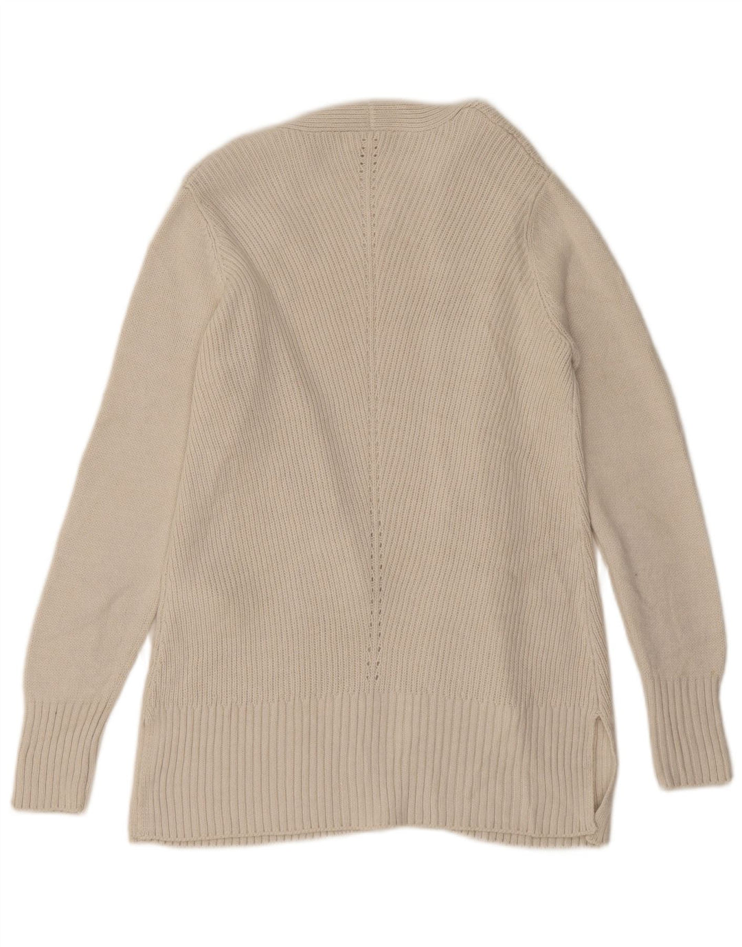 Fat Face Womens Open Cardigan Sweater UK 10 Small Beige Acryl