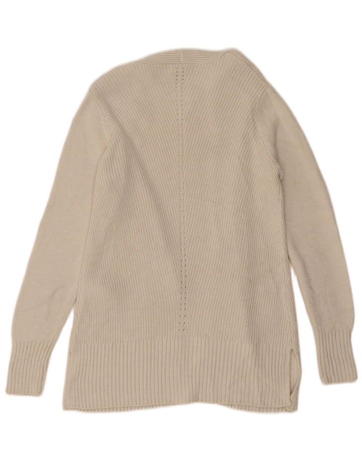 Fat Face Womens Open Cardigan Sweater UK 10 Small Beige Acryl