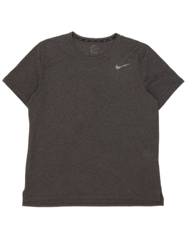 Nike Herre Dri Fit T-Shirt Top XL Grå Polyester