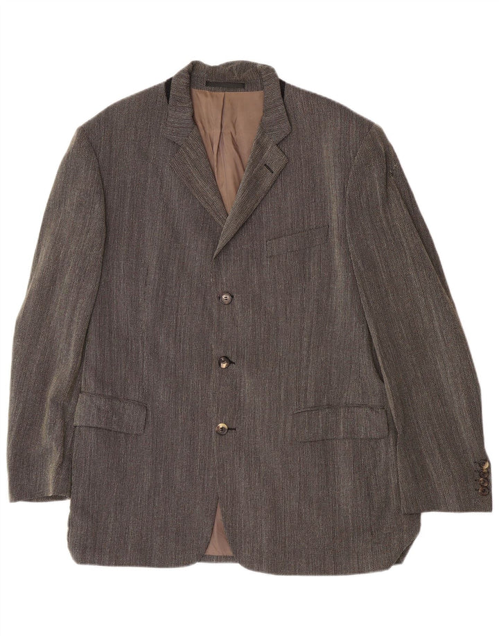 Hugo Boss Herre 3-knaps blazerjakke EU 54 2XL Grå Virgin Wool