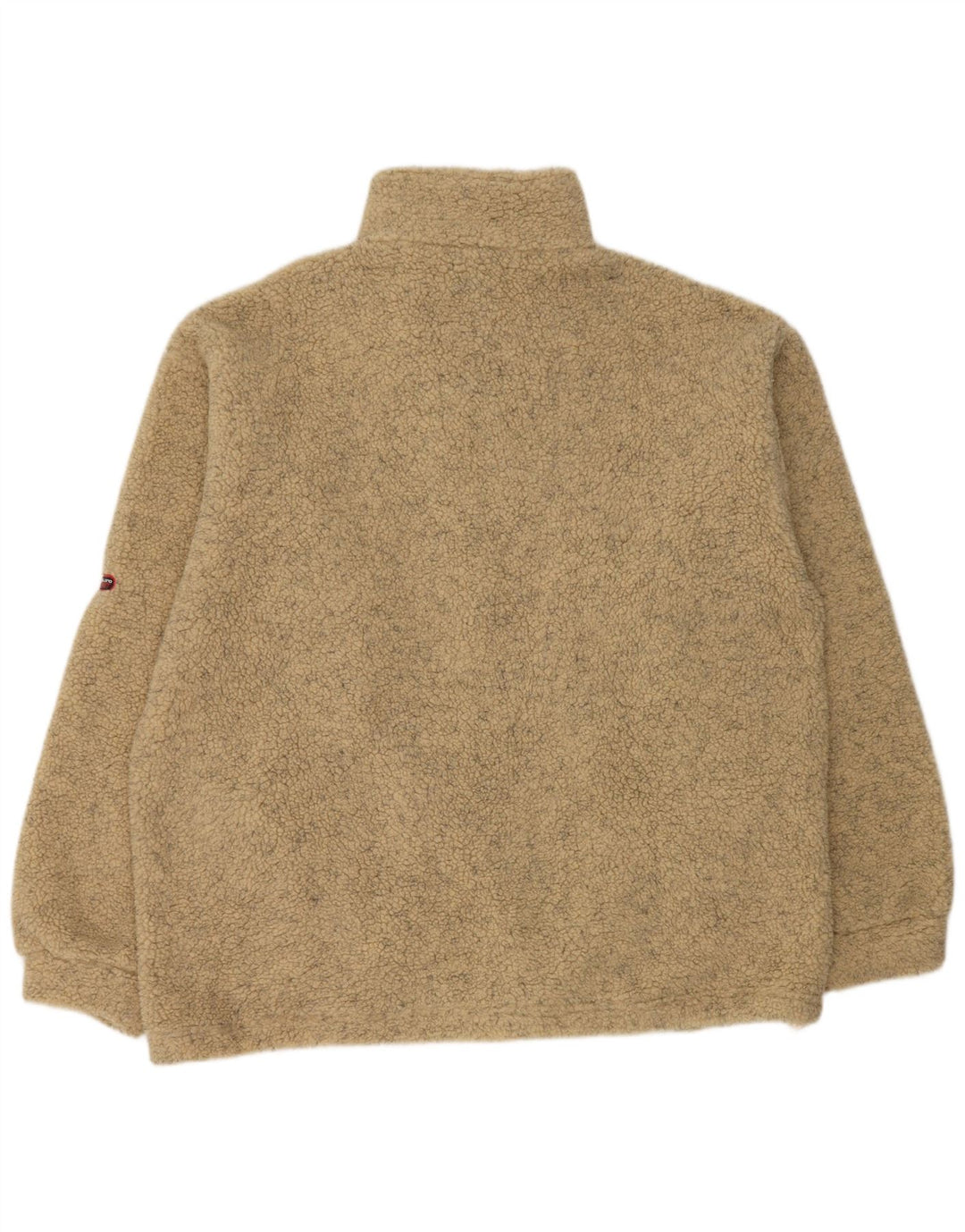 Vintage fleecetrøje med lynlås til mænd XL Beige polyakryl