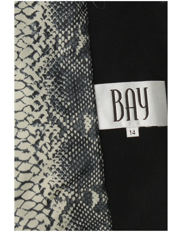 Bay Dame 1 Knap Blazer Jacket UK 14 Stor Sort Polyester