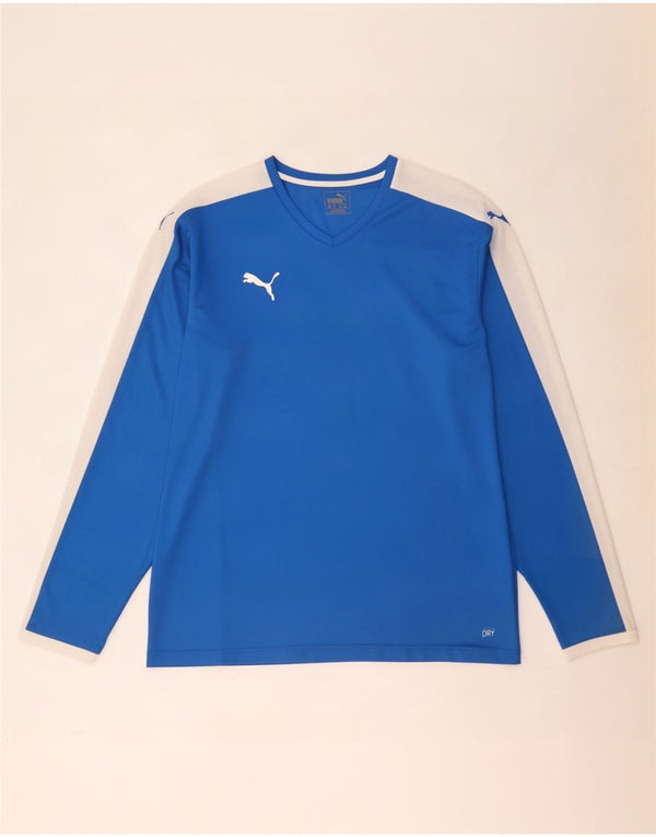 Puma Herre Top Langærmet 2XL Blå Colourblock Polyester