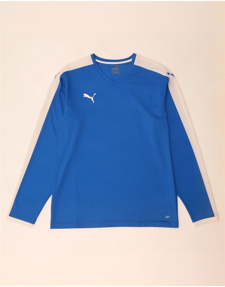 Puma Herre Top Langærmet 2XL Blå Colourblock Polyester