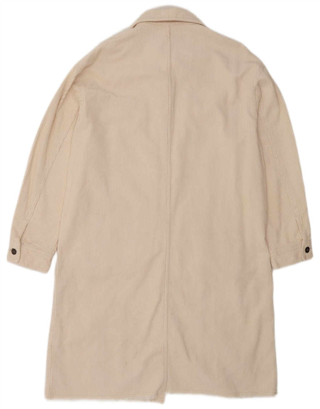 Zara Womens Corduroy Coat UK 12 Medium Off White Bomuld