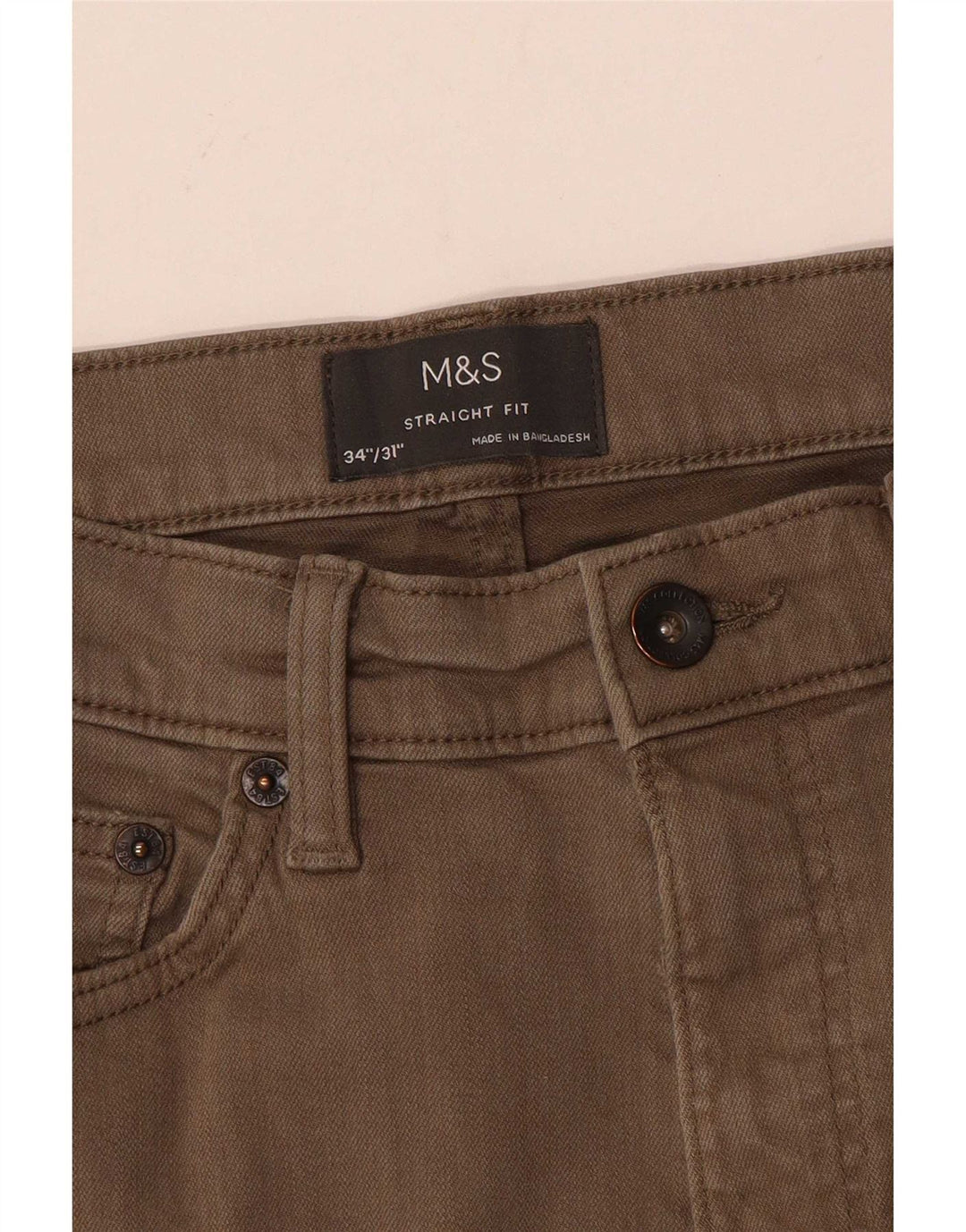 Marks & Spencer Straight Casual Bukser til mænd W34 L31 Beige