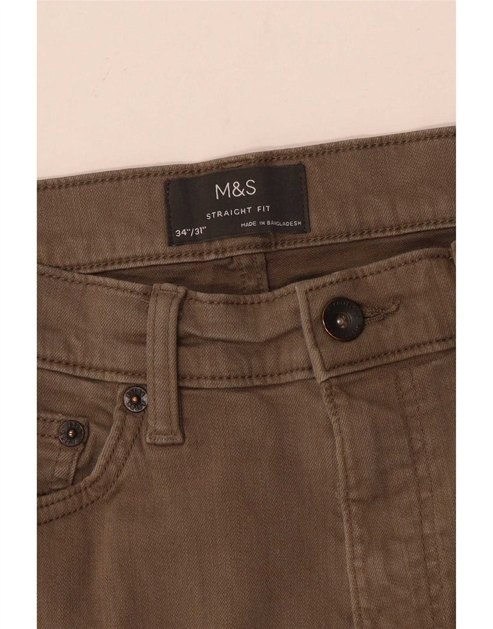 Marks & Spencer Straight Casual Bukser til mænd W34 L31 Beige