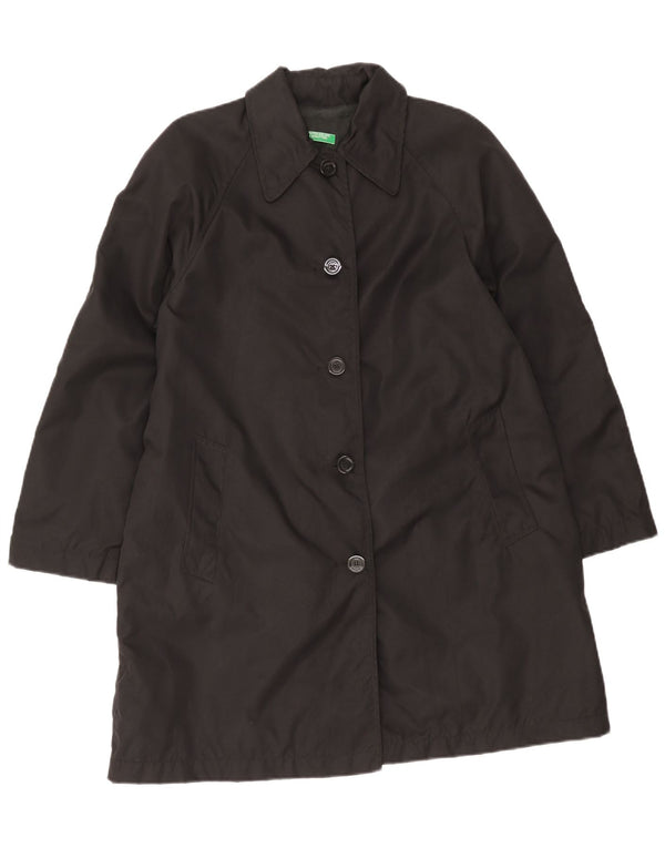 Benetton Womens Oversized Overfrakke UK 10 Lille sort polyamid