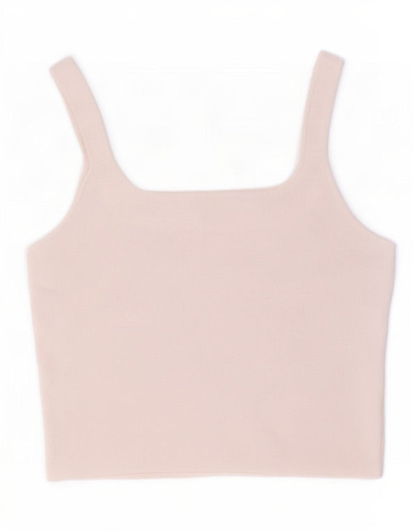 Zara Womens Crop Cami Top UK 14 Large White Polyester