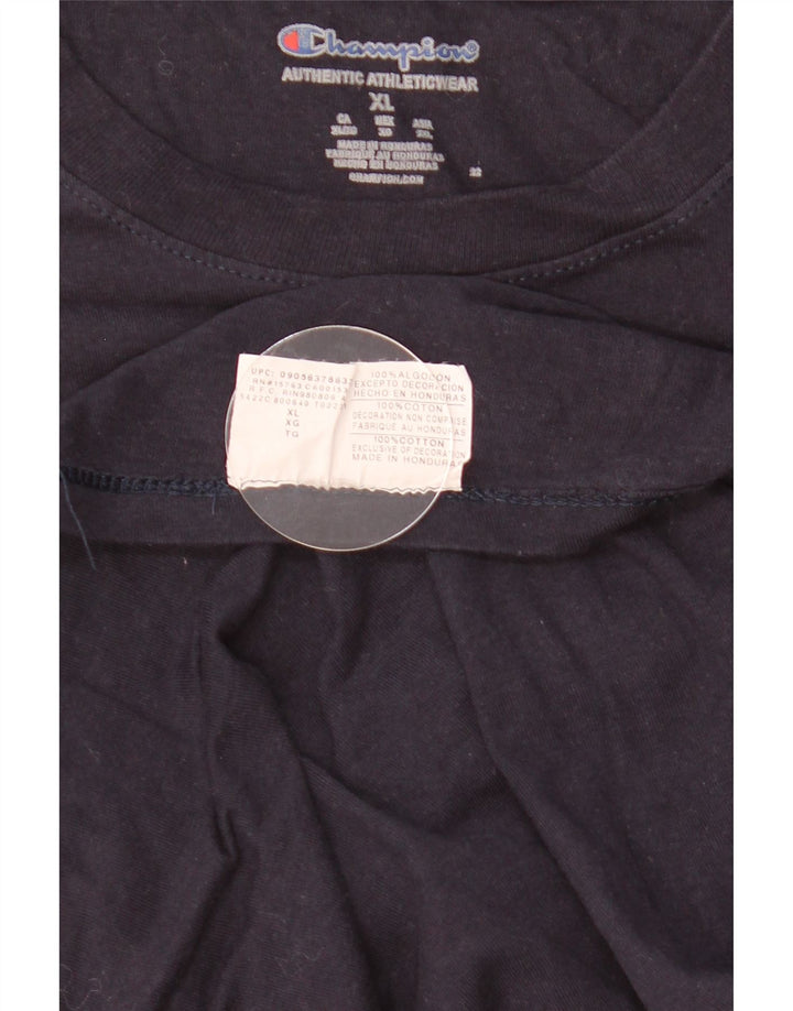 Champion herre T-shirt top XL marineblå bomuld