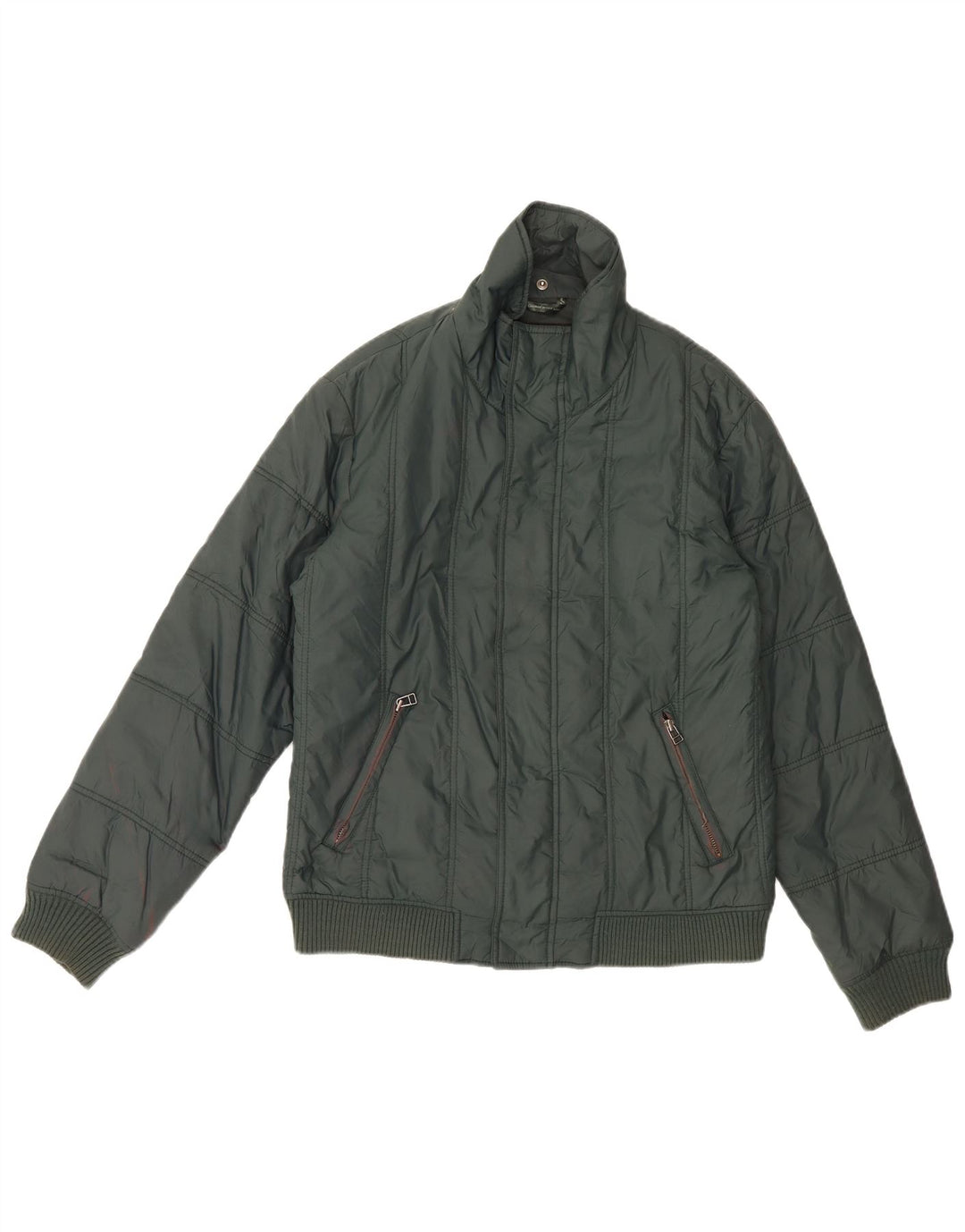 Zara Polstret Herrejakke UK 40 Stor Grøn Nylon