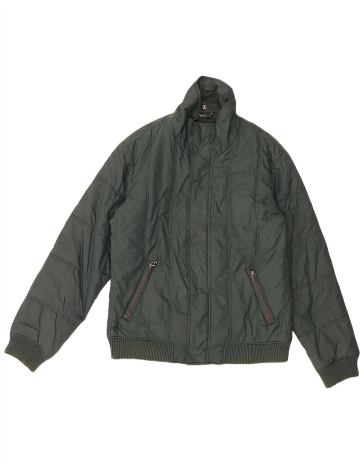 Zara Polstret Herrejakke UK 40 Stor Grøn Nylon
