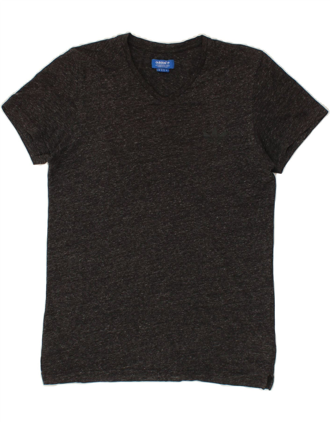 ADIDAS Mens T-Shirt Top Medium Black Flecked Cotton Vintage Adidas and Second-Hand Adidas from Messina Hembry 