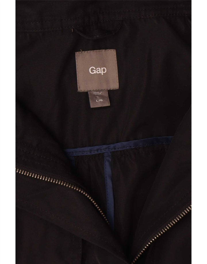 Gap Dame Hætte Oversized Parka Jacket UK 16 Large Black Polyester