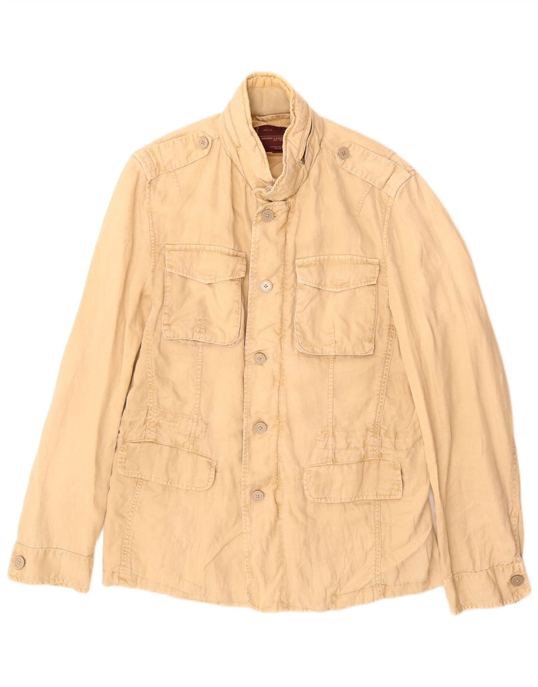 Marlboro Classics Herre Military Jacket EU 52 XL Beige Bomuld