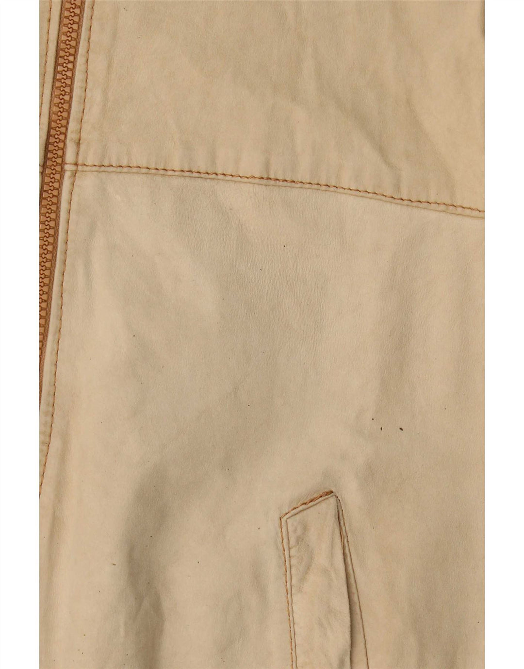 Vintage dame bomber læderjakke UK 14 Medium Beige