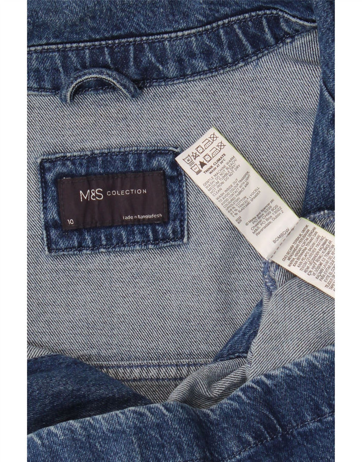 Marks & Spencer Dame Oversized denimjakke UK 10 Small Blue Cotton