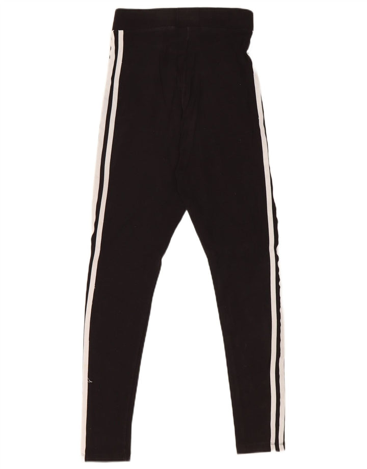 ADIDAS Dame Leggings UK 10 Small Black Bomuld