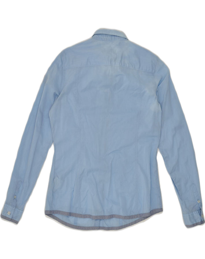 NAPAPIJRI Womens Shirt UK 6 XS Blue Cotton | Vintage Napapijri | Thrift | Second-Hand Napapijri | Used Clothing | Messina Hembry 