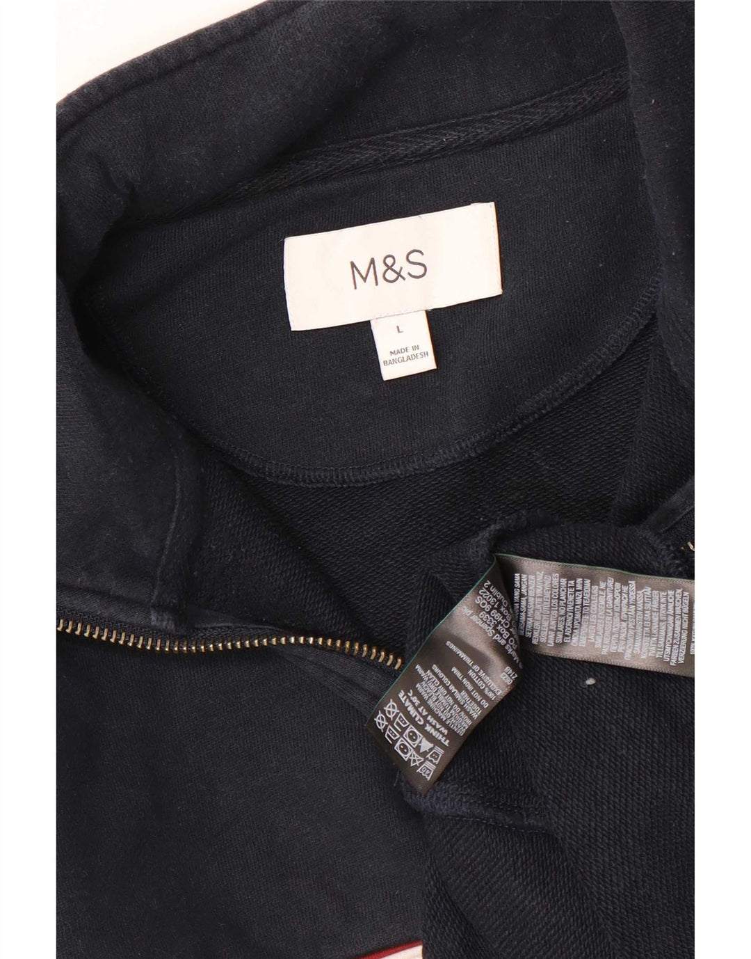 Marks & Spencer Sweatshirt med lynlås til mænd, stor marineblå farveblok