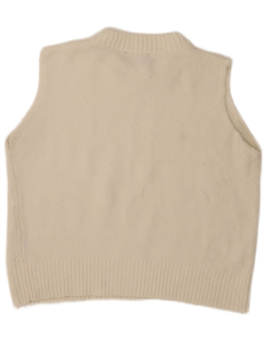 Zara Dame Crop Vest Tank Top UK 16 Large Off White