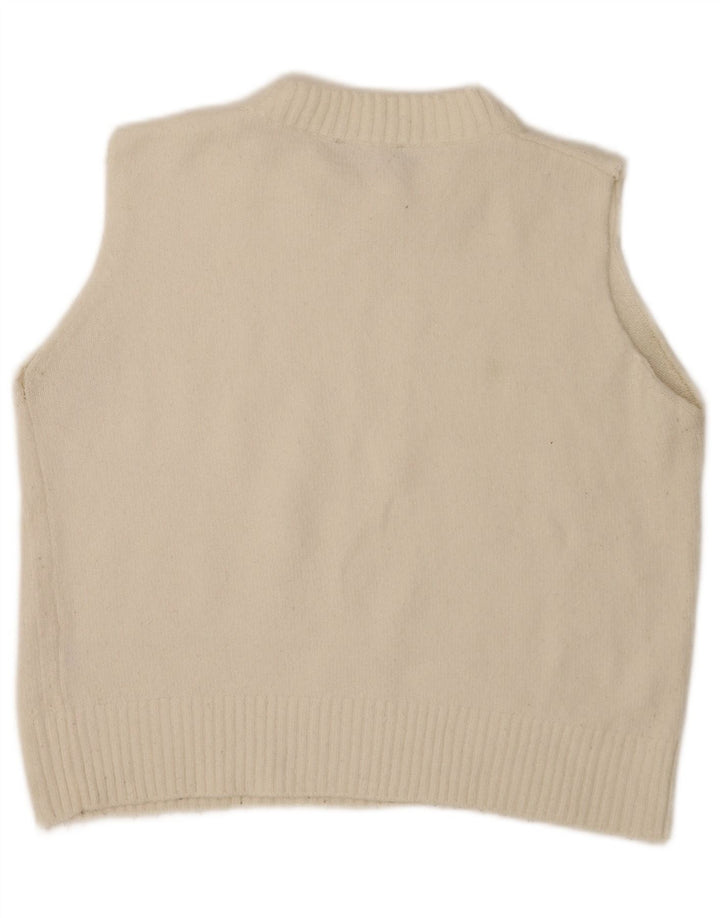 Zara Dame Crop Vest Tank Top UK 16 Large Off White