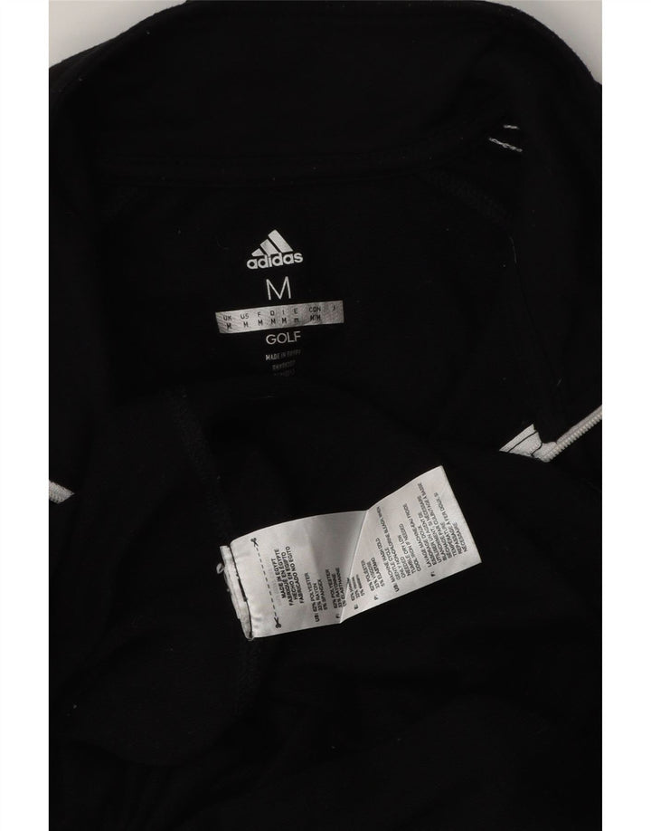 Adidas Herre Zip Neck Pullover Træningsdragt Top Medium Sort Polyester