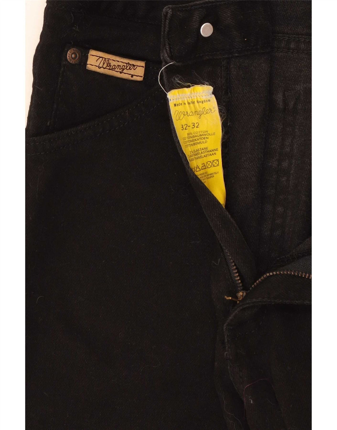 Wrangler Herre Slim Straight Jeans W32 L32 Sort Bomuld